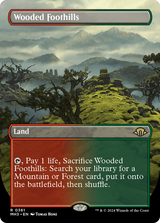 Wooded Foothills (Borderless) [Modern Horizons 3] - Just $10.30! Shop now at Retro Gaming of Denver