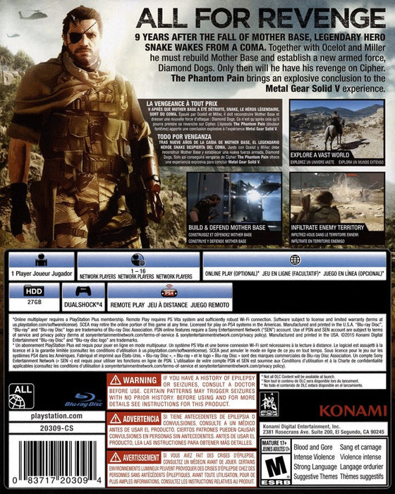 Metal Gear Solid V: The Phantom Pain – PlayStation 4 (PS4) - for just $0! 