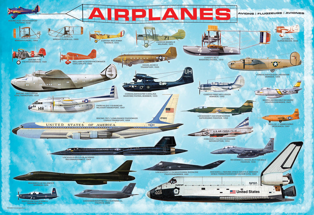 Puzzle: Educational Charts for Kids - History of Aviation - for just $10.99! 
