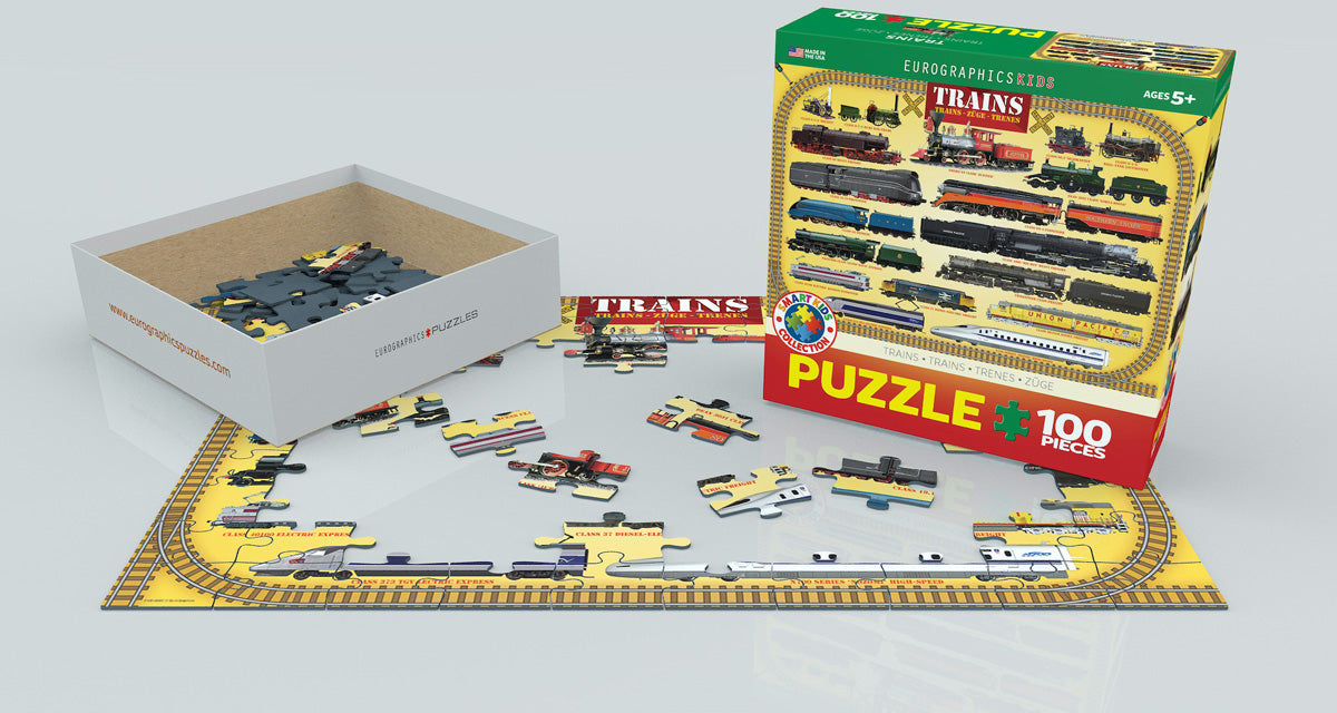 Puzzle: Educational Charts for Kids - Steam Locomotives - for just $10.99! 