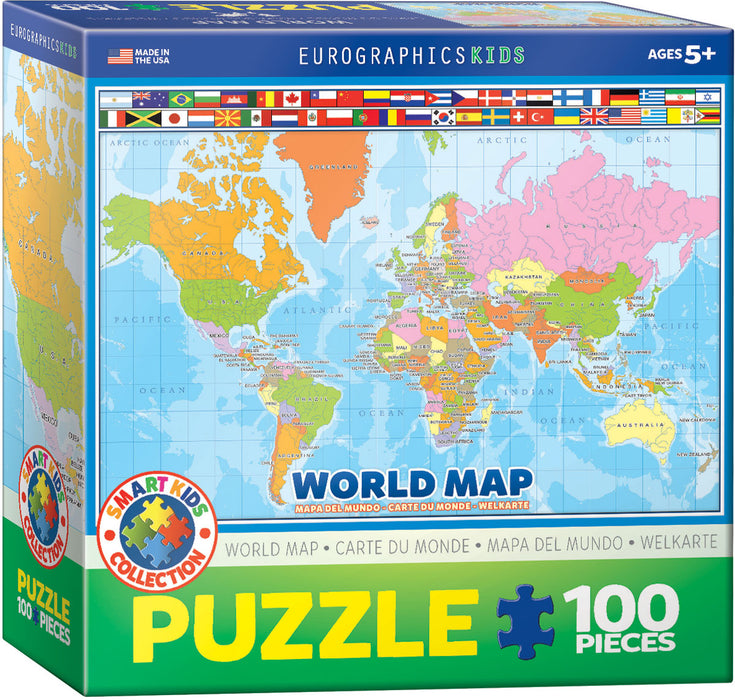 Puzzle: Educational Charts for Kids - Modern Map of the World - for just $10.99! 
