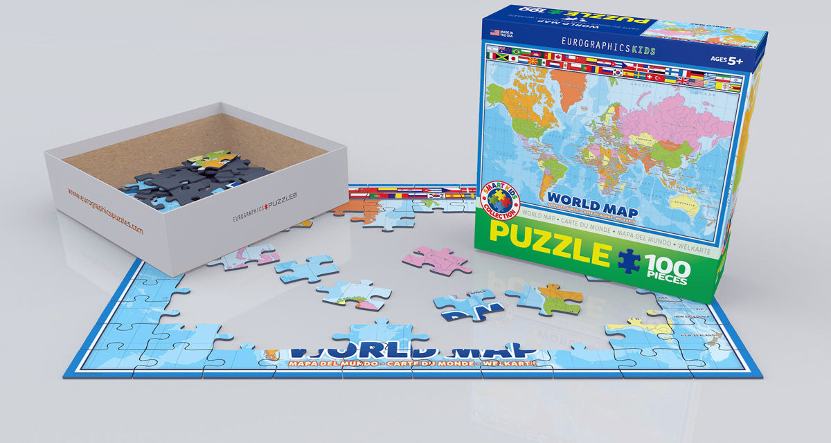 Puzzle: Educational Charts for Kids - Modern Map of the World - for just $10.99! 