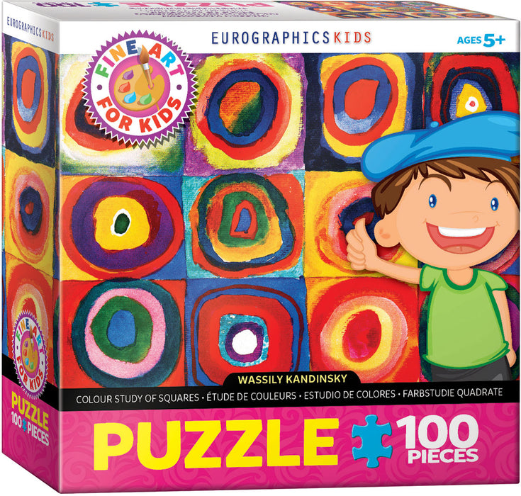 Puzzle: Fine Art For Kids - Colour Study of Squares by Wassily Kandinsky - for just $10.99! 