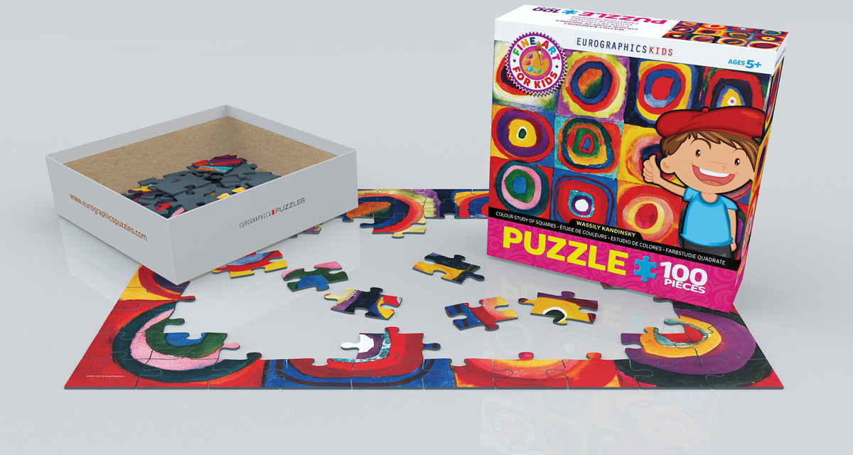 Puzzle: Fine Art For Kids - Colour Study of Squares by Wassily Kandinsky - for just $10.99! 