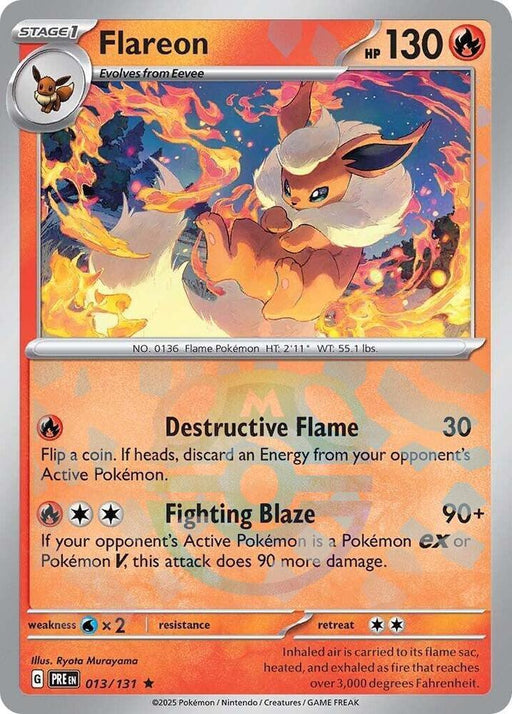 Flareon (013/131) (Master Ball Pattern) [Scarlet & Violet: Prismatic Evolutions] - for just $12.25! 