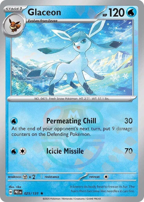 Glaceon (025/131) (Master Ball Pattern) [Scarlet & Violet: Prismatic Evolutions] - for just $10.45! 