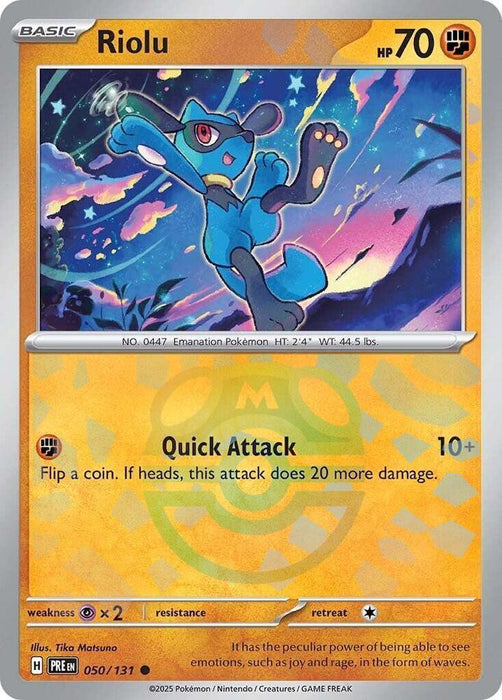 Riolu (050/131) (Master Ball Pattern) [Scarlet & Violet: Prismatic Evolutions] - for just $4.90! 