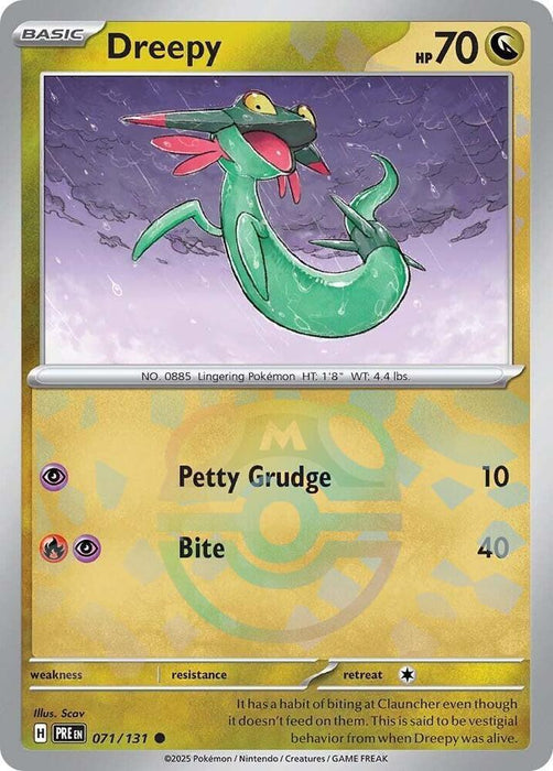 Dreepy (071/131) (Master Ball Pattern) [Scarlet & Violet: Prismatic Evolutions] - for just $1.60! 