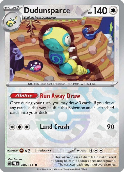 Dudunsparce (080/131) (Master Ball Pattern) [Scarlet & Violet: Prismatic Evolutions] - for just $7.40! 