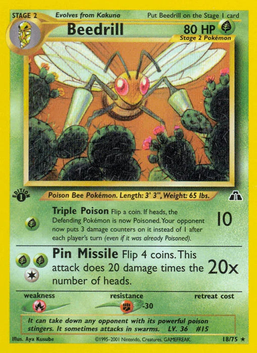 Beedrill (18/75) [Neo Discovery 1st Edition] - for just $6.20! 