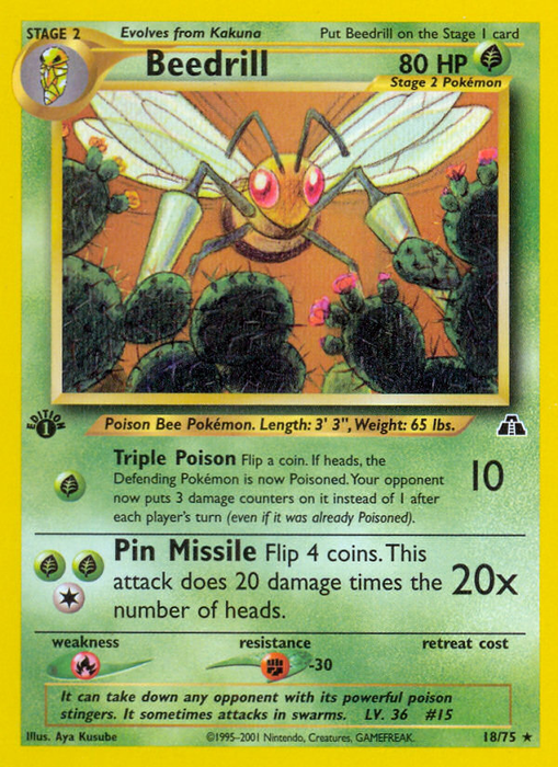 Beedrill (18/75) [Neo Discovery 1st Edition] - Just $5.40! Shop now at Retro Gaming of Denver