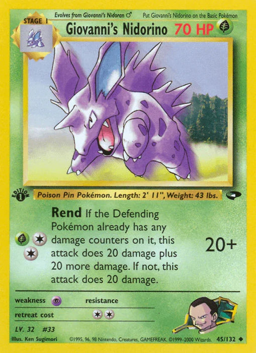 Giovanni's Nidorino (45/132) [Gym Challenge 1st Edition] - for just $0.95! 