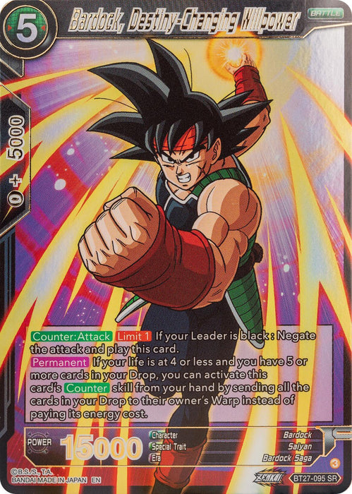 Bardock, Destiny-Changing Willpower (BT27-095) [History of Z] - for just $3.10! 