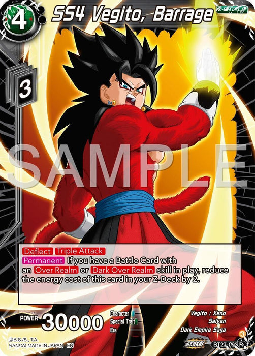 SS4 Vegito, Barrage (BT27-093) [History of Z] - for just $0.10! 