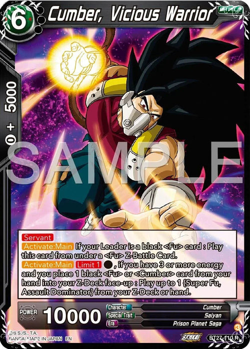 Cumber, Vicious Warrior (BT27-110) [History of Z] - for just $0.15! 