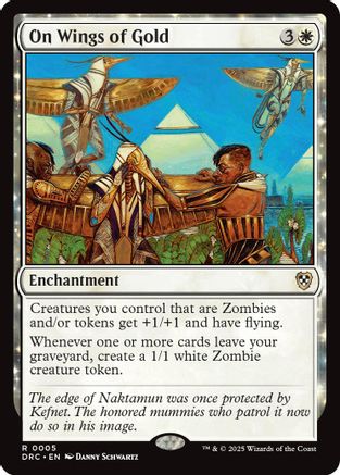 On Wings of Gold (DRC-005) - Commander: Aetherdrift: (enchantment) - for just $0.10! 