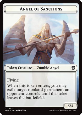 Angel of Sanctions // Zombie (0003) Double-Sided Token (DRC-1 // 3) - Commander: Aetherdrift - for just $0.03! 