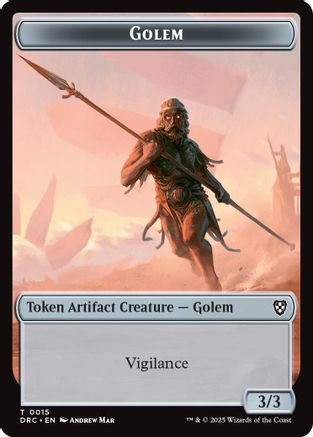 Golem (0015) // Thopter (0009) Double-Sided Token (DRC-15 // 9) - Commander: Aetherdrift - for just $0.03! 