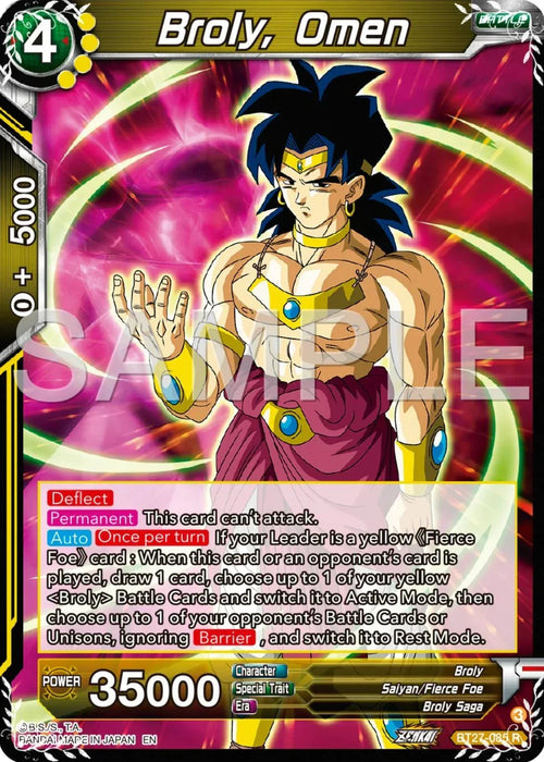 Broly, Omen (BT27-085) [History of Z] - for just $0.20! 