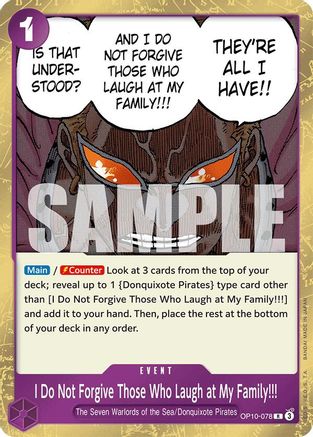 I Do Not Forgive Those Who Laugh at My Family!!! (OP10-078) - Royal Blood Foil - for just $0.10! 