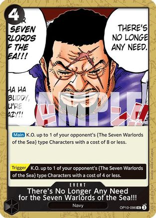 There's No Longer Any Need for the Seven Warlords of the Sea!!! (OP10-096) - Royal Blood - for just $0.05! 