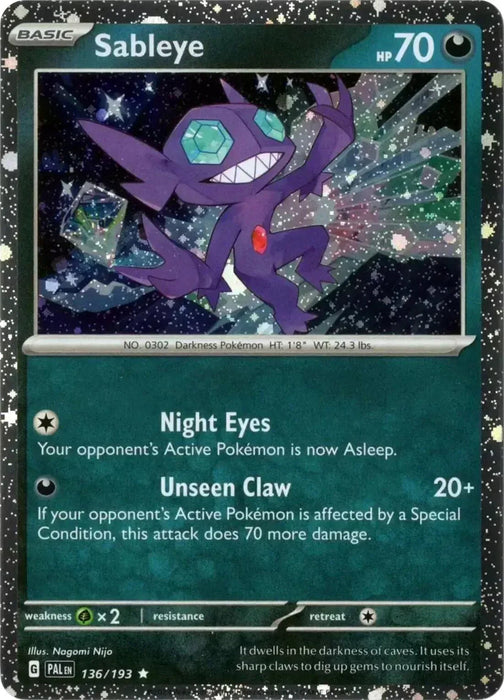 Sableye (136/193) (Cosmos Holo) [Scarlet & Violet: Paldea Evolved] - for just $0.20! 