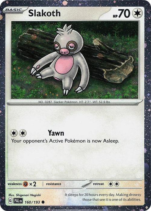 Slakoth (160/193) (Cosmos Holo) [Scarlet & Violet: Paldea Evolved] - for just $0.15! 
