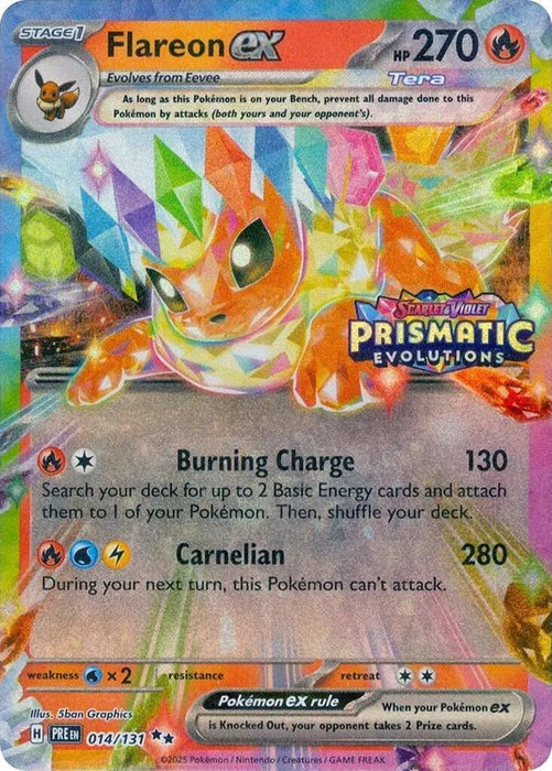 Flareon ex (014/131) (Prismatic Evolutions Stamp) [Scarlet & Violet: Prismatic Evolutions] - for just $2! 