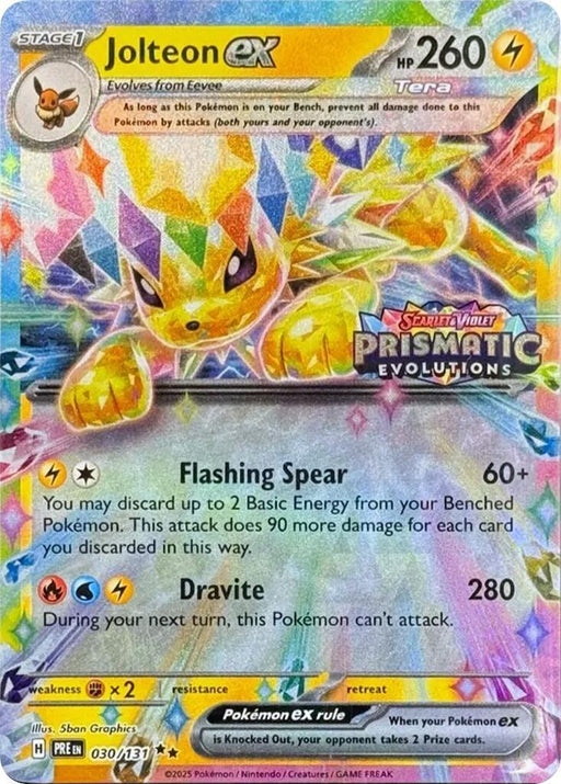 Jolteon ex (030/131) (Prismatic Evolutions Stamp) [Scarlet & Violet: Prismatic Evolutions] - for just $1.45! 