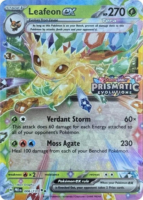 Leafeon ex (006/131) (Prismatic Evolutions Stamp) [Scarlet & Violet: Prismatic Evolutions] - for just $2.70! 