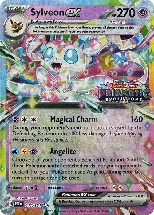 Sylveon ex (041/131) (Prismatic Evolutions Stamp) [Scarlet & Violet: Prismatic Evolutions] - for just $4.05! 