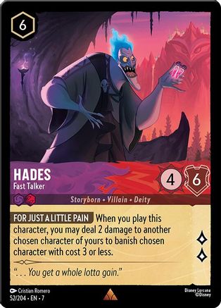 Hades - Fast Talker (52/204) - Archazias Island Cold Foil - for just $0.25! 