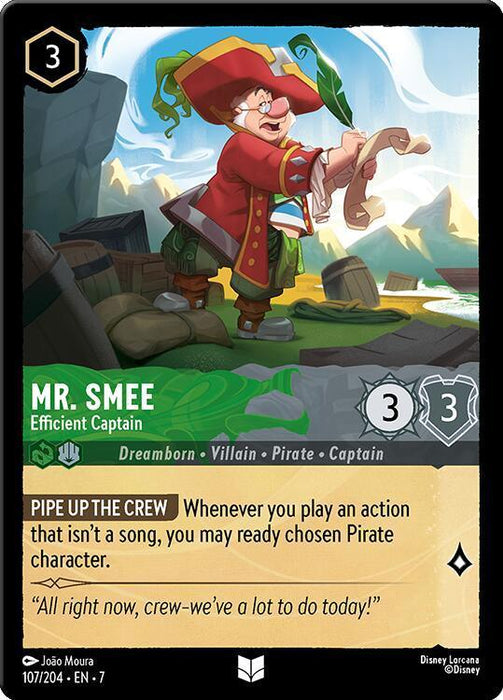 Mr. Smee - Efficient Captain (107/204) [Archazia's Island] - for just $0.10! 