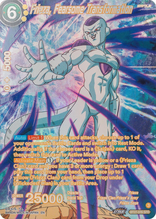 Frieza, Fearsome Transformation (SPR) (BT27-076) [History of Z] - for just $17.20! 