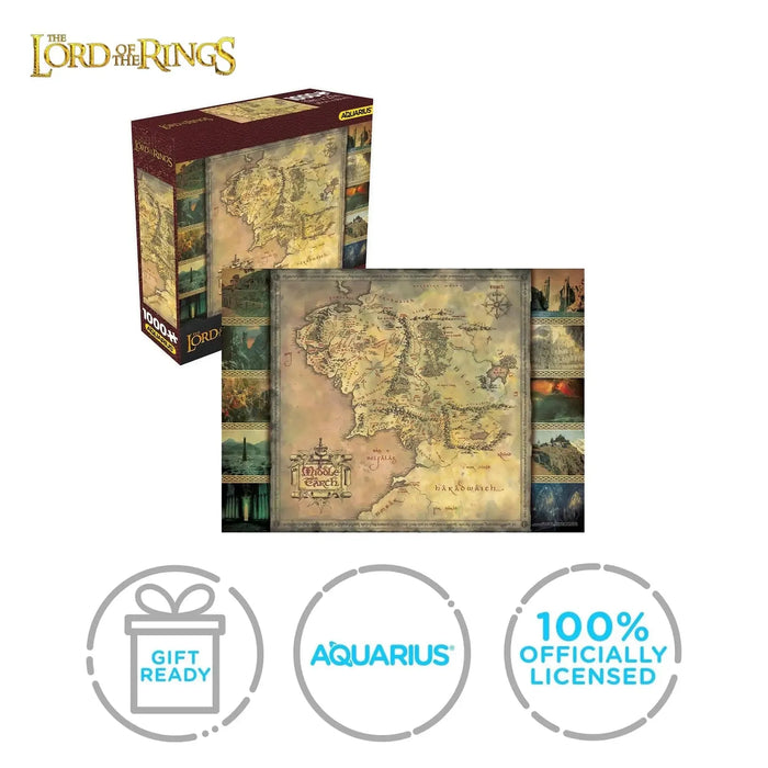 Lord of the Rings Map 1000 Piece Jigsaw Puzzle Aquarius - for just $24.99! 