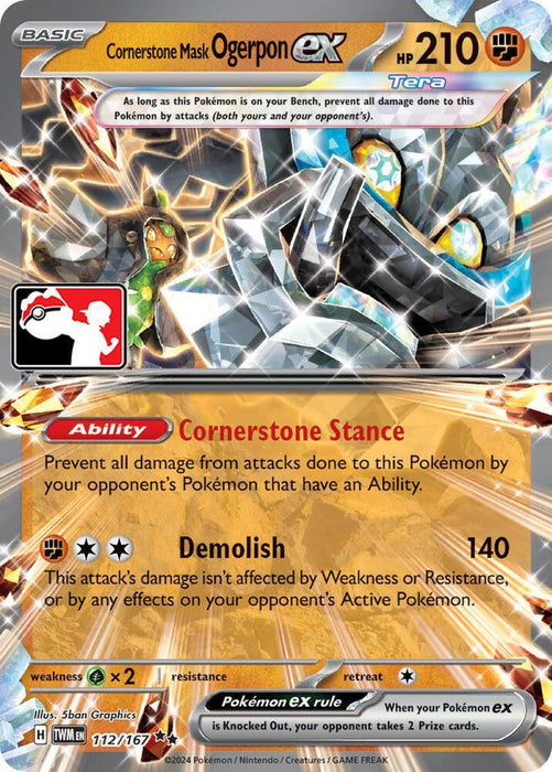 Cornerstone Mask Ogerpon ex (112/167) [Prize Pack Series Six] - for just $1.90! 