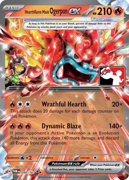 Hearthflame Mask Ogerpon ex (040/167) [Prize Pack Series Six] - for just $0.70! 