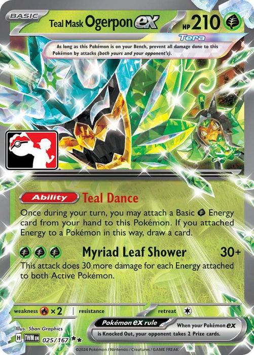 Teal Mask Ogerpon ex (025/167) [Prize Pack Series Six] - for just $4.65! 