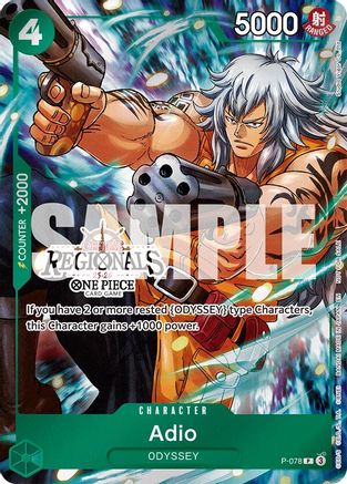 Adio (Offline Regional Participation Pack 2025 Vol.1) (P-078) - One Piece Promotion Cards - for just $1.88! 
