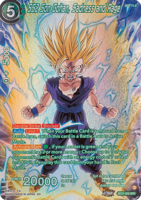 SS2 Son Gohan, Sadness and Rage (SPR) (BT27-059) [History of Z] - for just $27.75! 