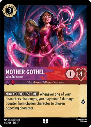 Mother Gothel - Vain Sorceress (64/204) - Archazias Island Cold Foil - for just $0.35! 