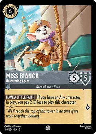 Miss Bianca - Unwavering Agent (195/204) - Archazias Island Cold Foil - for just $0.20! 