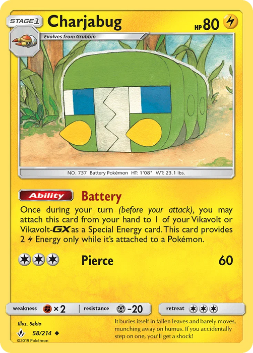 Charjabug (58/214) [Sun & Moon: Unbroken Bonds] - for just $0.10! 
