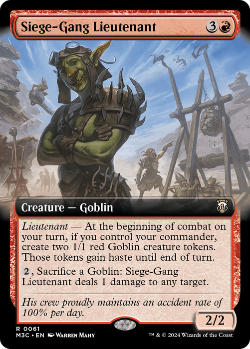 Siege-Gang Lieutenant (Extended Art) [Modern Horizons 3 Commander] - Just $0.90! Shop now at Retro Gaming of Denver