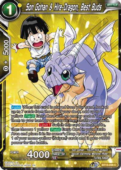Son Gohan & Hire-Dragon, Best Buds (BT15-098) [Saiyan Showdown] - for just $0.10! 
