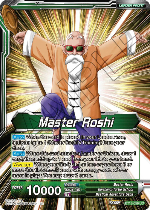 Master Roshi // Son Goku, Krillin, Yamcha, & Master Roshi, Reunited (BT18-059) [Dawn of the Z-Legends] - for just $0.10! 