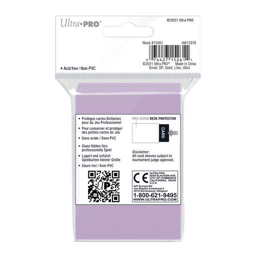 Ultra PRO: Small 60ct Sleeves - PRO-Gloss (Lilac) - Just $0! Shop now at Retro Gaming of Denver