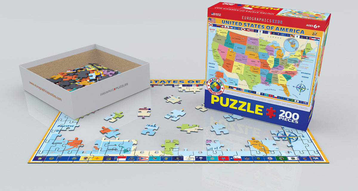 Puzzle: Educational Charts for Kids - Map of the US - for just $9.99! 