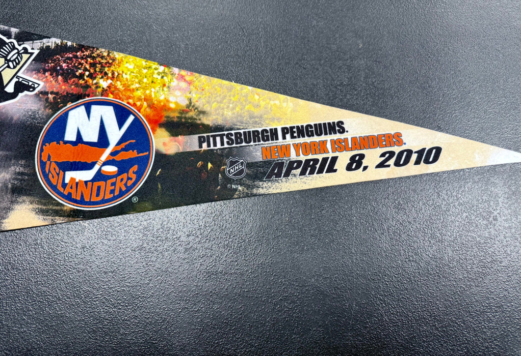 Pittsburgh Penguins Vs Islanders April 8, 2010 Final Regular Season Home Game Mellon Arena NHL Pennant - for just $25! 