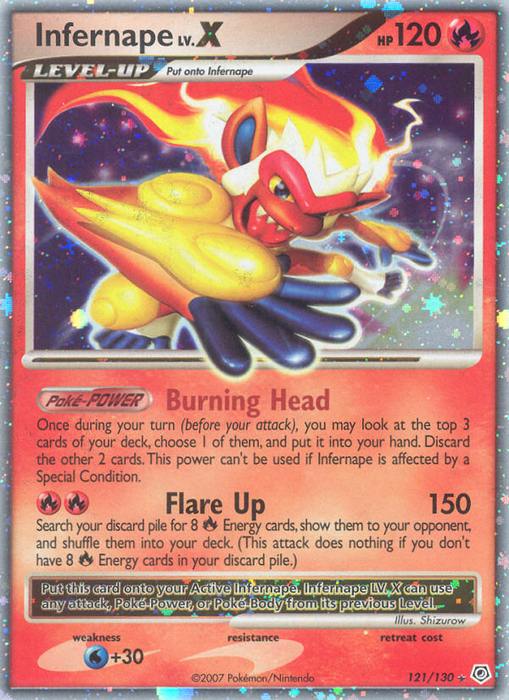 Infernape LV.X (121/130) [Diamond & Pearl: Base Set] - Just $8.40! Shop now at Retro Gaming of Denver